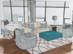 3d condo rendering turnkey interior design faith sheridan seattle downsizing